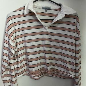 Stripped casual cute cropped shirt